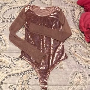 NWT Rose gold body suit